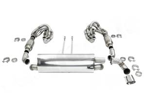 Système d'échappement sport CARGRAPHIC GT sans chauffage / avec collecteurs ID42 GT. Porsche 964 Carrera 2/4/RS - 96411104504, 96411104605, 96411104502, 96421103905, 96421103932, 96421104004